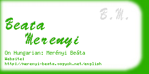 beata merenyi business card