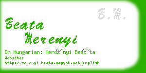 beata merenyi business card